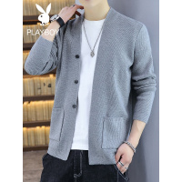 花花公子春秋季新款男士毛衣开衫韩版休闲时尚帅气针织衫外套潮