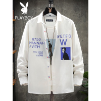 花花公子青少年衬衫男秋季薄款帅气长袖外套高中生韩版潮流寸衫