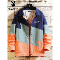 花花公子男士牛仔外套ins潮春秋季美式复古情侣工装夹克2021新款