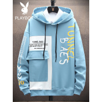 花花公子2021新款连帽卫衣男士秋季青少年帅气韩版休闲上衣男潮