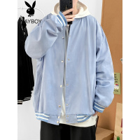 花花公子2021秋冬新款ins开衫棒球服男韩版潮牌学生宽松上衣夹克