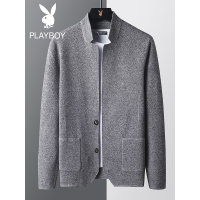 花花公子2021秋季男士针织开衫外套外穿潮流线衫毛衣男休闲服