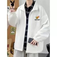 花花公子长袖外套男学生韩版宽松港风秋季潮流青少年夹克休闲原宿