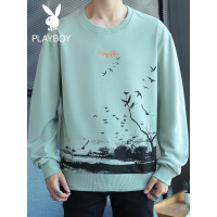花花公子青少年长袖男士T恤潮牌ins宽松帅气上衣潮流打底衫体恤