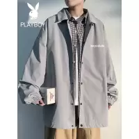 花花公子外套男ins秋季韩版潮流宽松夹克2021港风潮牌帅气上衣男