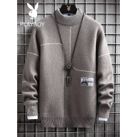 花花公子针织衫男韩版潮流宽松休闲百搭上衣服2021新款春秋季毛衣