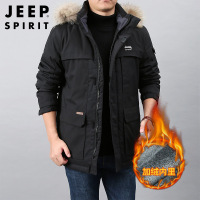 JEEP SPIRIT户外运动夹克男多口袋加绒加厚宽松大码秋冬外套8119B