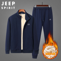 JEEP SPIRIT男羊羔绒开衫加绒加厚套装外套2026D2029D-2026D2032D