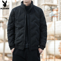 花花公子新款男款立领柔肤轻薄时尚简约通勤外套羽绒服