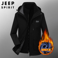 JEEP SPIRIT冲锋衣男加绒春秋防风防水外套耐磨登山服9908-9908B