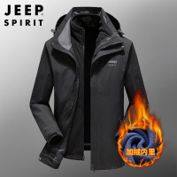 JEEP SPIRIT冲锋衣男防寒服外套冬季新款户外防水保暖登山服9905