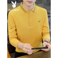 花花公子潮牌男装春夏新款字母刺绣POLO衫绣花时尚休闲内搭青少年