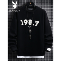 花花公子卫衣男春季潮牌圆领潮流体恤打底衫男生休闲长袖T恤上衣