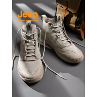 jeep吉普马丁靴男士秋季新款高帮百搭户外防滑作战短靴真皮工装靴