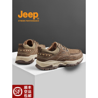 jeep吉普男鞋2022秋季新款头层牛皮爸爸休闲鞋男真皮防臭厚底皮鞋