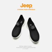 jeep吉普男鞋薄款透气防臭轻便网鞋男夏季懒人一脚蹬男士运动鞋子