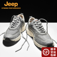 jeep男鞋2022年秋夏季厚底耐磨户外运动休闲鞋真皮男士登山旅游鞋