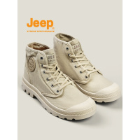 jeep吉普新款秋季百搭厚底防滑马丁靴男情侣高帮帆布登山旅游鞋子