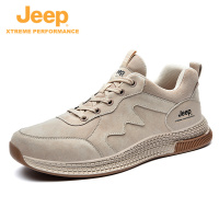 Jeep吉普2021秋季新款真皮户外徒步旅游休闲鞋百搭平底登山潮鞋男
