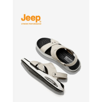 jeep吉普凉鞋男夏季外穿真皮休闲软底气垫凉拖两用防滑开车沙滩鞋