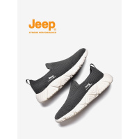 jeep男鞋夏季薄款网鞋男透气轻便防臭飞织软底懒人一脚蹬休闲鞋子