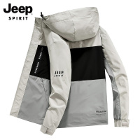 JEEP男士夹克2022新款早春上衣男装潮流可拆卸帽休闲帅气防风外套