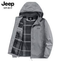 JEEP男士夹克2022新款早春外套男装潮牌连帽休闲帅气防风衣服男潮