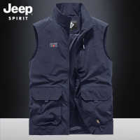 JEEP背心男2022春秋新款工装宽松休闲上衣男士马甲多口袋男装外套