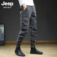 JEEP休闲裤男秋冬2021新款时尚束脚工装裤男休闲工装裤伞兵裤潮男
