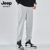 JEEP运动裤男束脚春季百搭阔腿休闲裤男士秋冬款宽松直筒针织卫裤