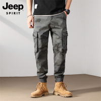 JEEP男士休闲裤2022春秋新款潮牌战术裤直筒宽松工装裤男大码长裤