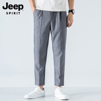 JEEP休闲裤男2022新款夏季薄款男士小西裤修身小直筒潮流九分裤男