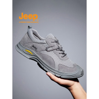 jeep男鞋春夏新款网面透气休闲运动鞋男士防滑登山鞋软底徒步鞋子