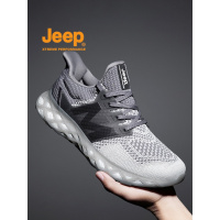 jeep椰子男鞋新款飞织透气运动鞋男款爆米花减震轻便跑步鞋防水鞋