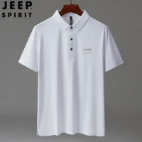 JEEP SPIRIT男士polo衫短袖夏季新款商务休闲纯色简约上衣翻领T恤
