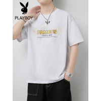 花花公子短袖T恤男港风ins潮流宽松百搭半袖潮牌夏季男士新款体恤
