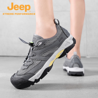 jeep夏季男鞋透气镂空休闲网面运动鞋男款户外溯溪防滑耐磨登山鞋