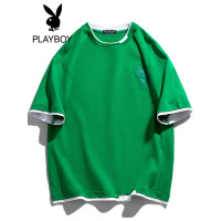 花花公子短袖男士潮牌港风夏季半袖打底衫T恤宽松潮流体恤ins上衣