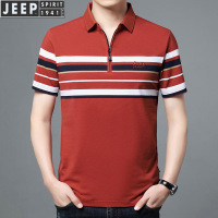 JEEP SPIRITT恤男装翻领短袖T恤宽松大码条纹休闲POLO衫PS1153
