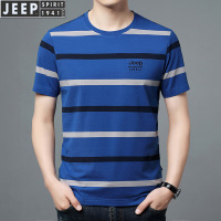 JEEP SPIRIT男士短袖T恤新款条纹圆领半袖上衣大码男T恤TS1162