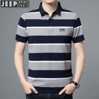 JEEP SPIRIT正品男短袖T恤条纹男士翻领半袖体恤POLO衫PS1152
