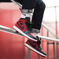 Air Jordan 1 美国直邮正品 黑红禁穿 黑红脚趾 黑金脚趾 芝加哥复刻AJ1男士中帮篮球鞋554724-601