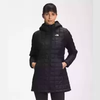 北面(The North Face)女士ThermoBall™环保连帽派克大衣 中长款 冬季轻便透气保暖 户外羽绒衣女