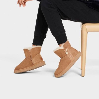 UGG 专柜正品 BAILEY ZIP MINI 经典迷你贝莉平底短靴侧拉链款 雪地靴女1112481