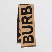 博柏利(BURBERRY)奢侈品 官方正品 Wool Jacquard徽标羊毛提花围巾 送女友生日礼物 羊毛围巾女