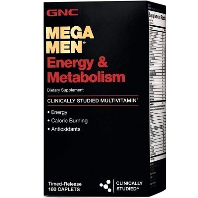 健安喜(GNC) mega men ENERGY能量代谢 180片 运动型多维片美国进口 男性复合维生素