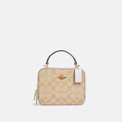 蔻驰COACH 奢侈品女包 22年新款Box Crossbody 时尚休闲淑女风 斜挎单肩包女C3148