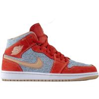 [限量]耐克 AJ1男鞋Jordan 1 Mid Denim Red 缓震透气缓震 运动实战篮球鞋男DM4352-600