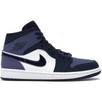 [限量]耐克 AJ1男鞋Jordan 1 Mid Obsidian 缓震透气舒适 运动实战篮球鞋男554724-445