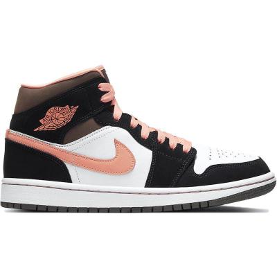 [限量]耐克 AJ1 女鞋Jordan 1 Mid Peach Mocha W 时尚百搭潮流送女友礼物 休闲篮球鞋女